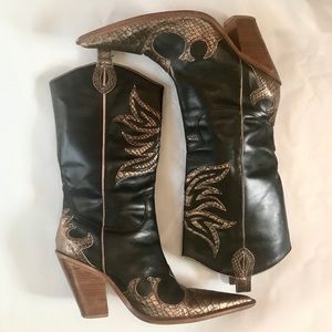 Vintage Leather Cowboy Boots